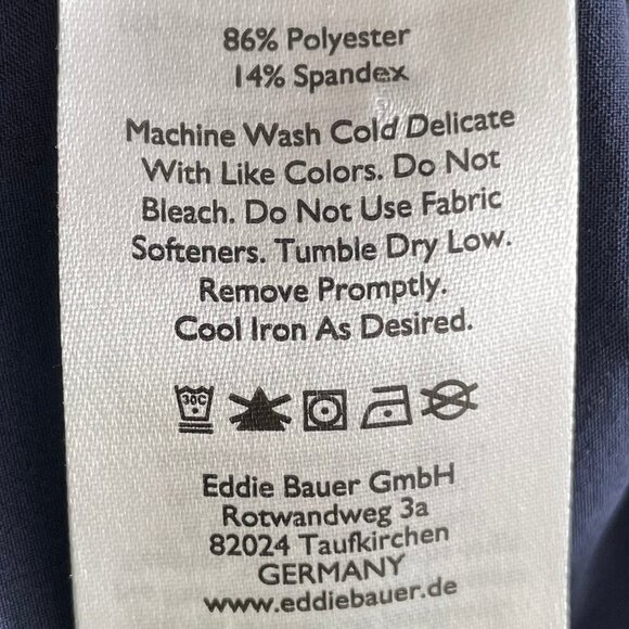 Eddie Bauer Casual Lightweight Poly Blend 3.75" Belted Shorts Navy Sz XS NWOT - Picture 7 of 9